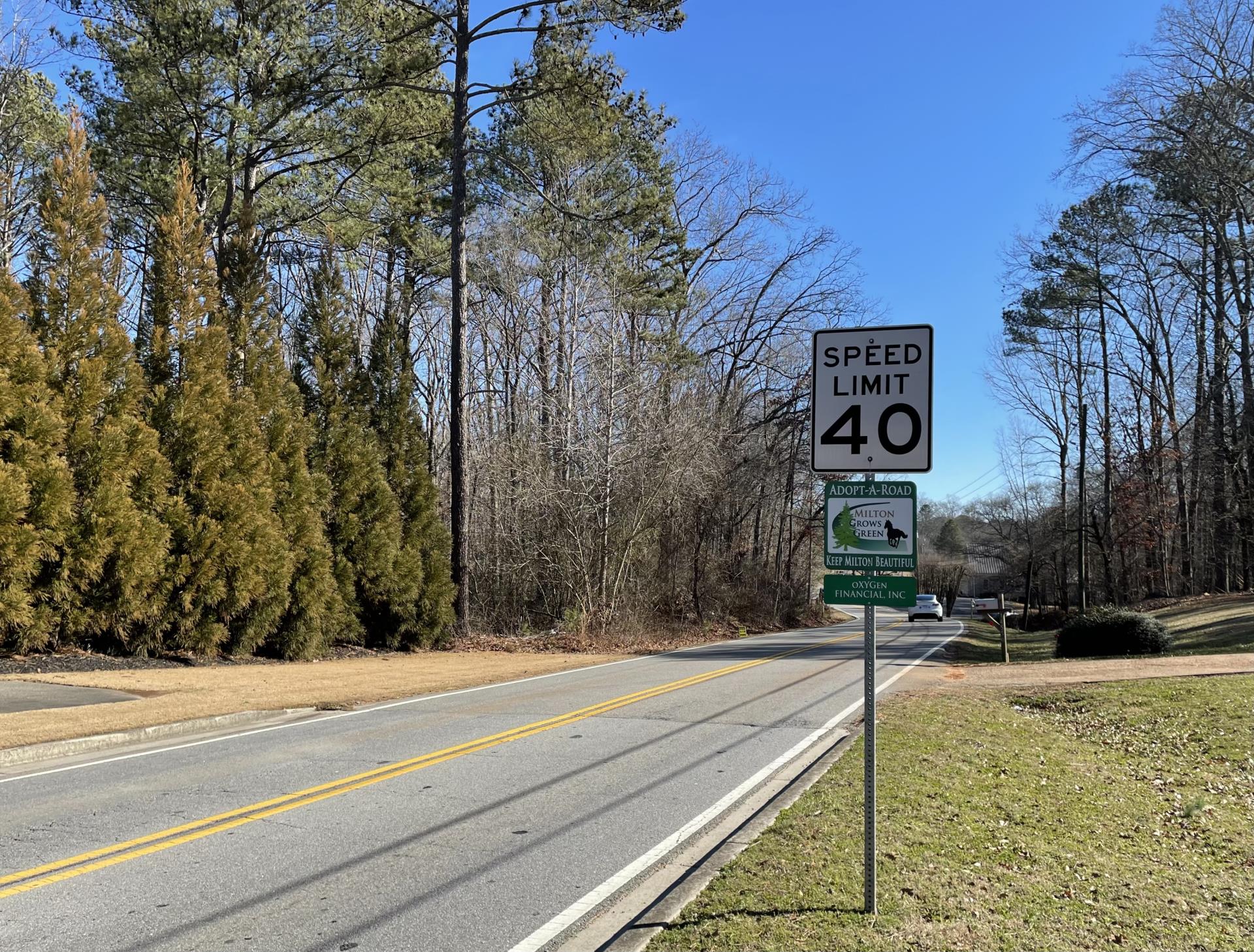 40 speed limit sign