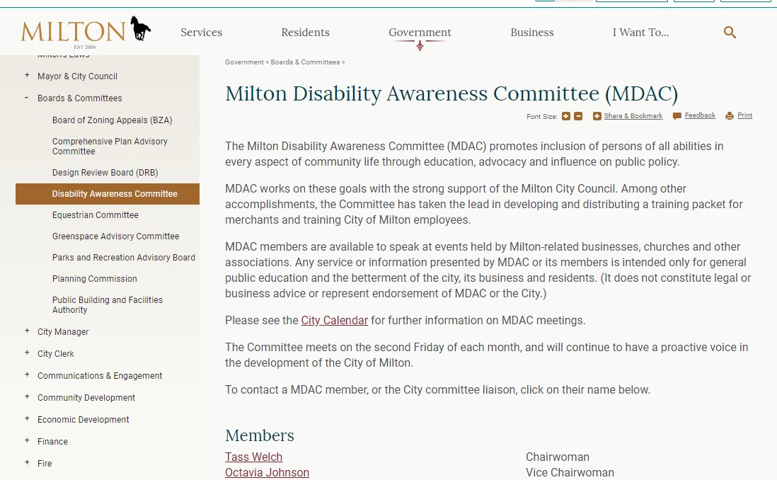 MDAC webpage screengrab