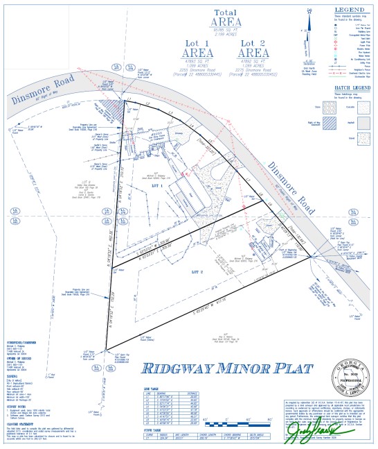 Dinsmore Road proposed plat