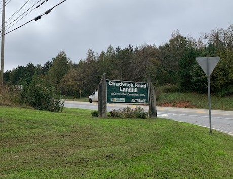 Arnold Mill. Chadwick Road landfill sign