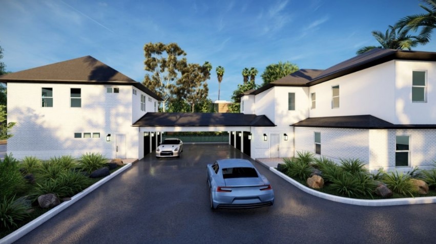 Birmingham Highway rendering of garage-guest house