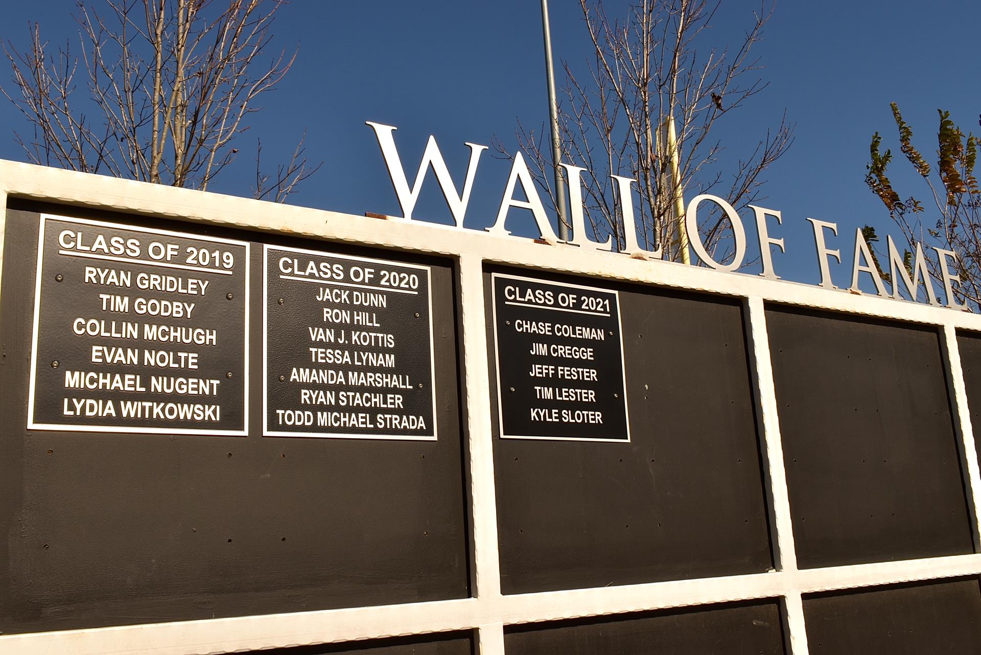 Wall of Fame Plaque 2021