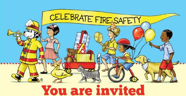 colorful graphic celebrate fire safety