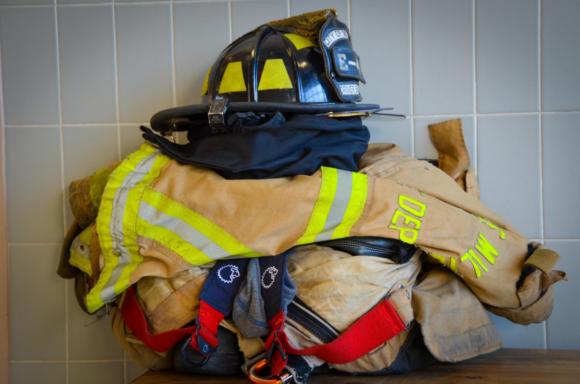 Fire uniform in pile 