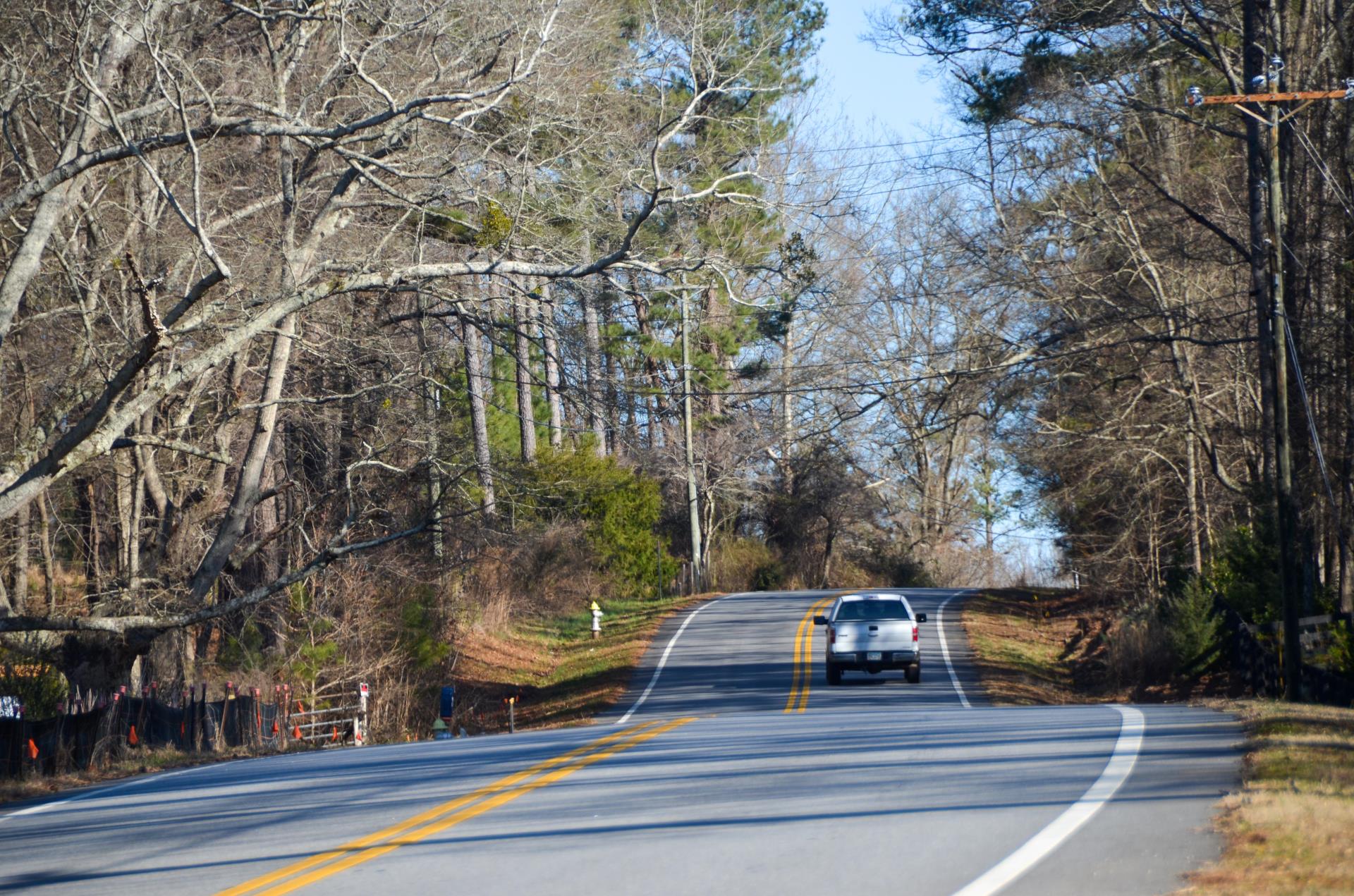 Rural Road . single car smaller