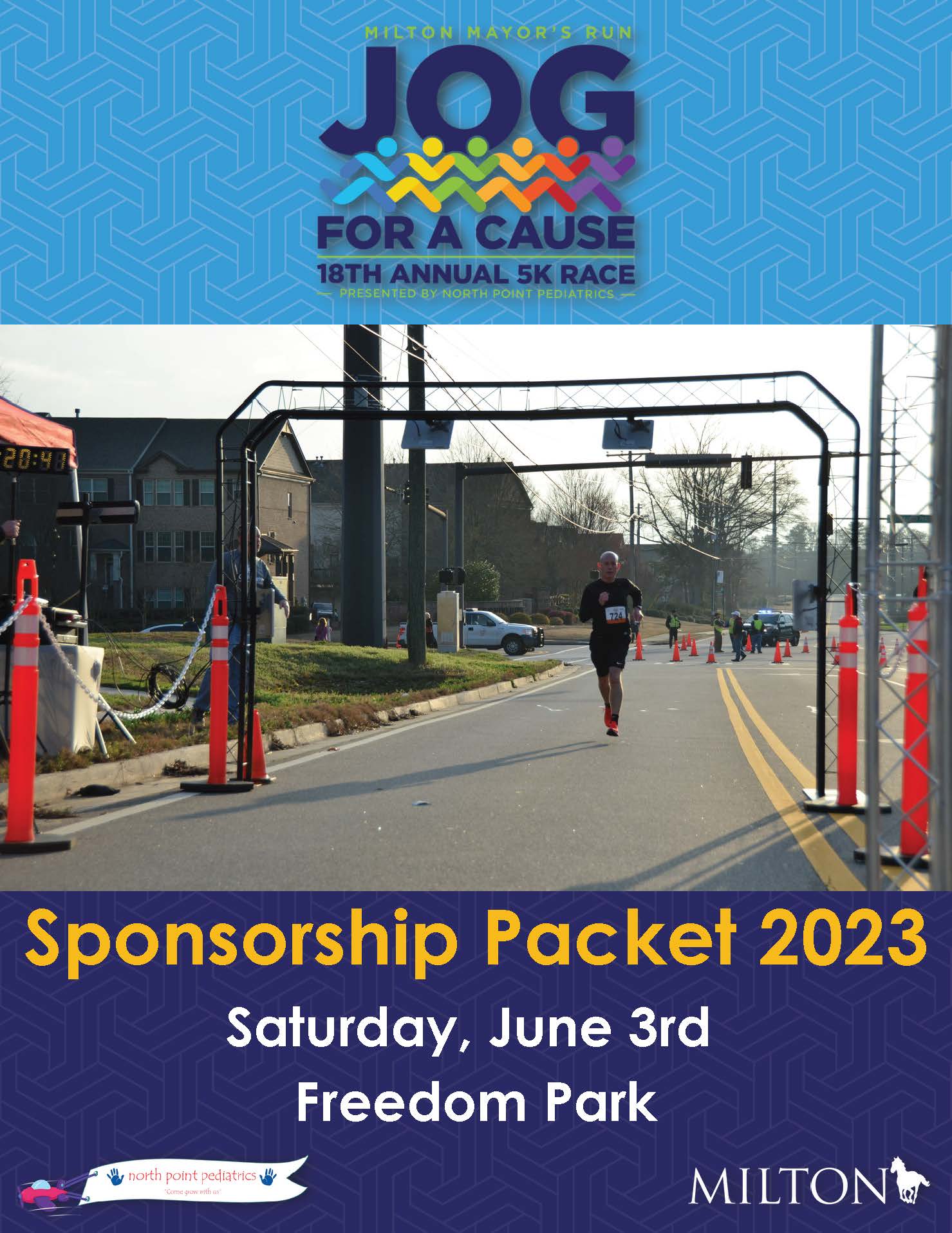 Jog for a Cause Sponsorship Packet 2023 Cover