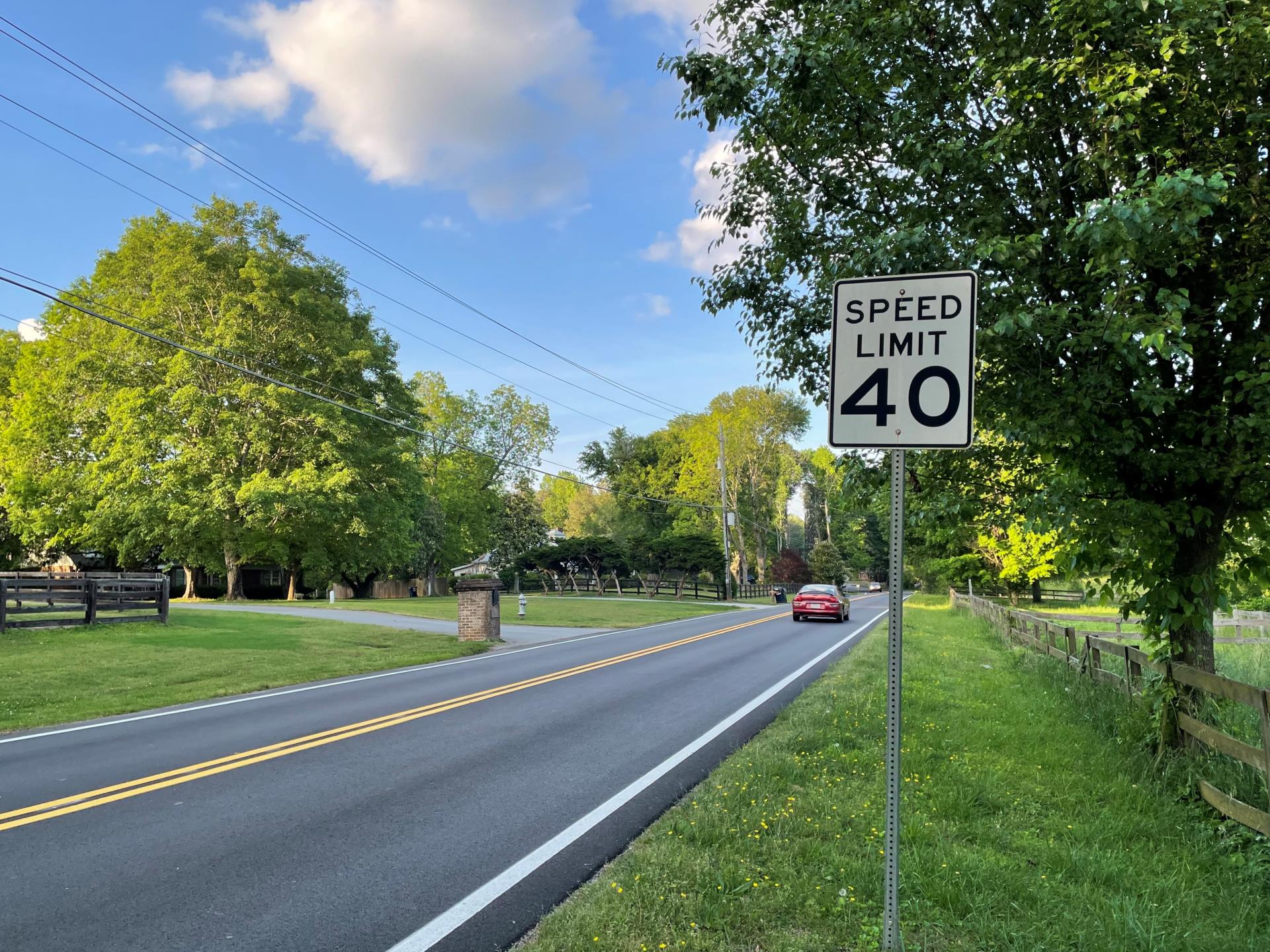 near King Speed Limit sign Cox Road