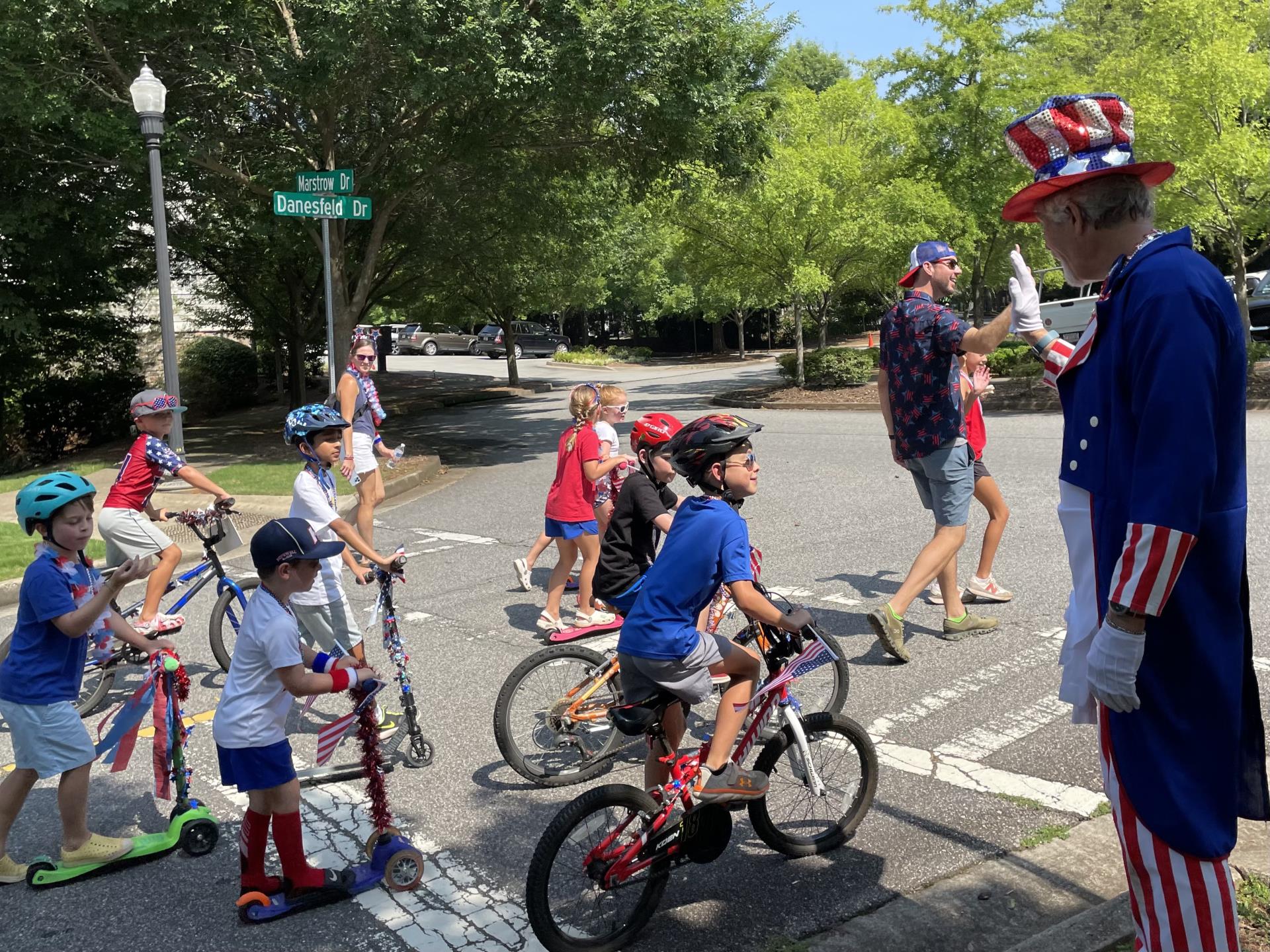 Uncle Sam group of boys on bikes