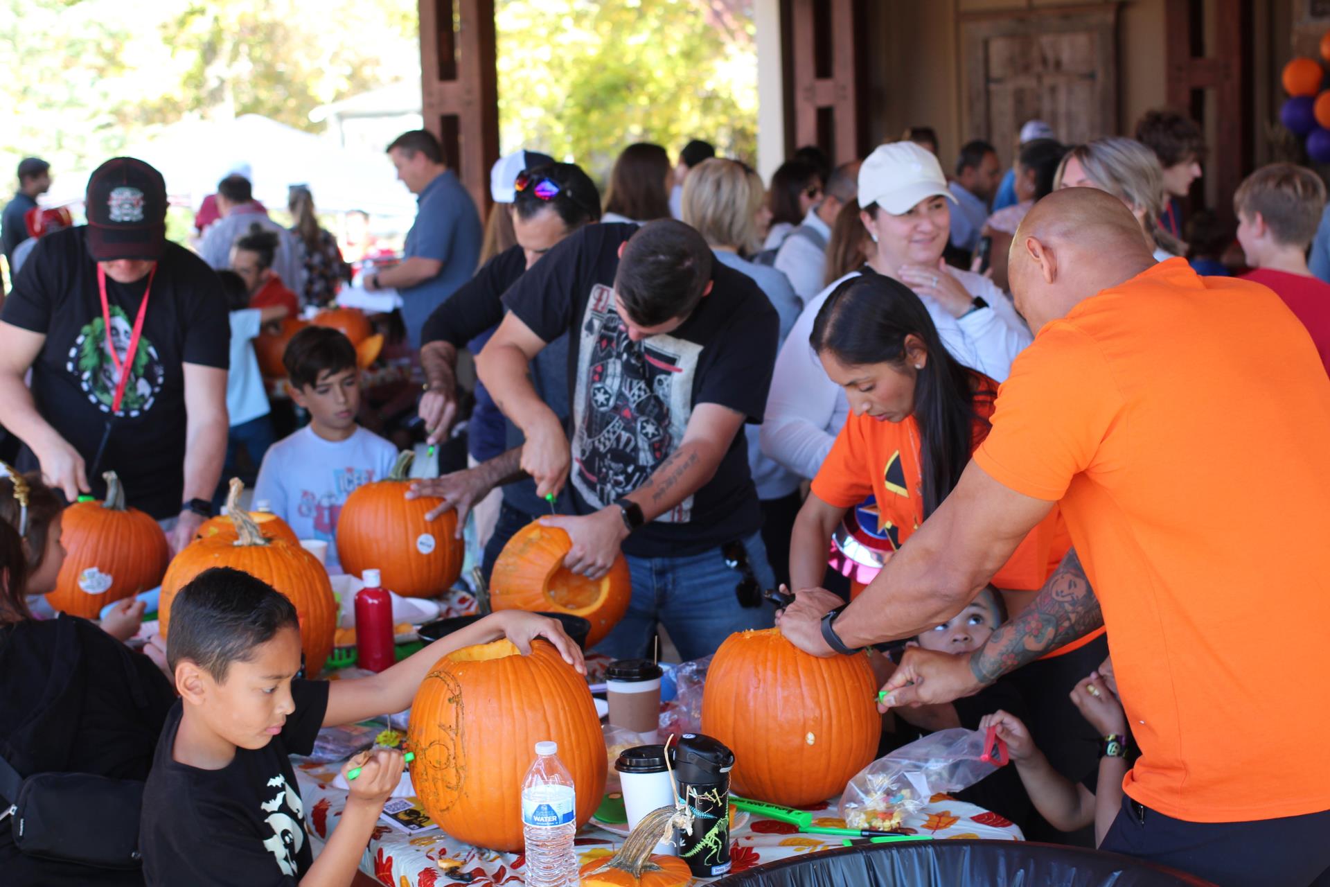 Packed pavilion carving