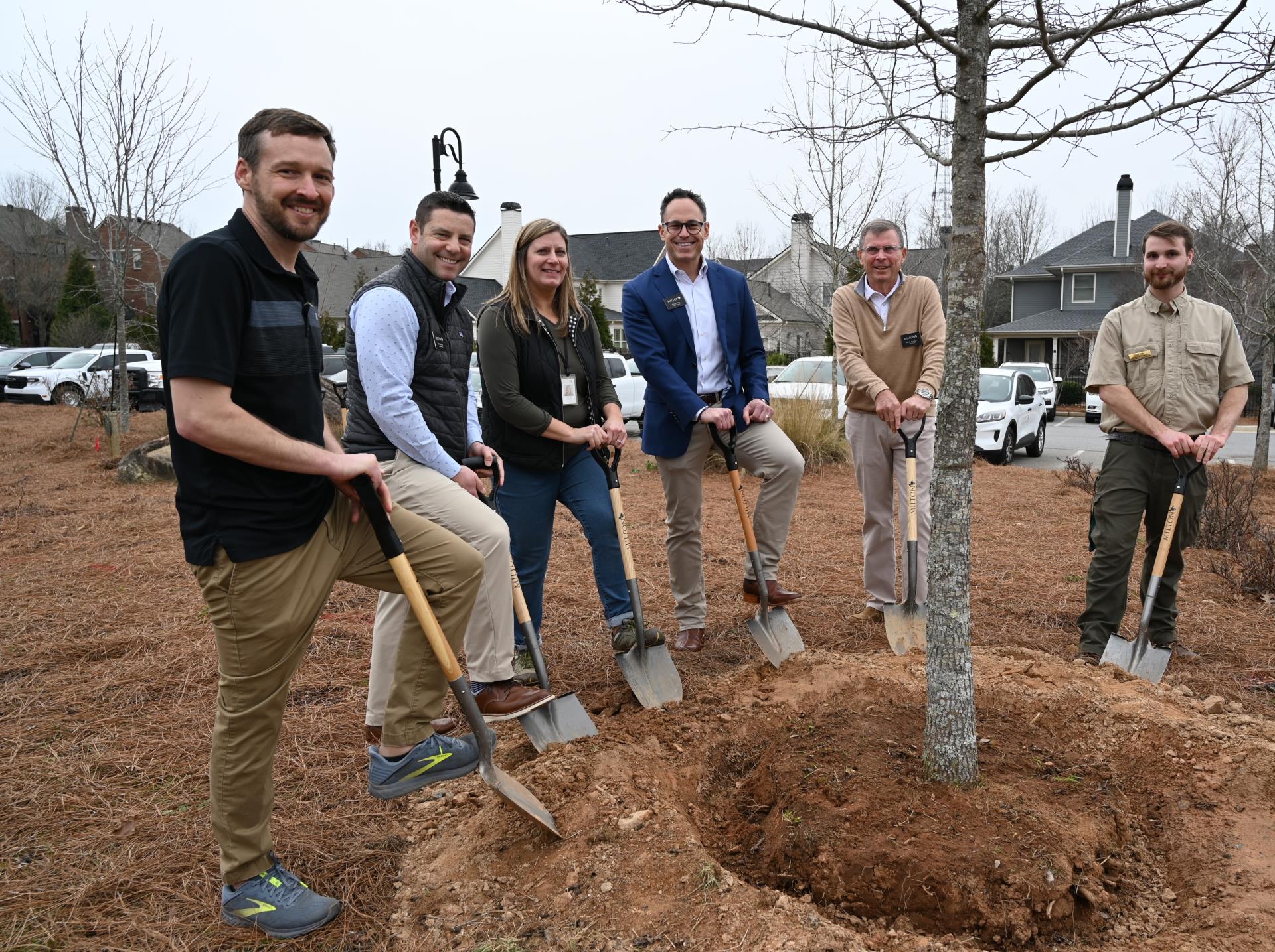 Council Tree planting Group smiling