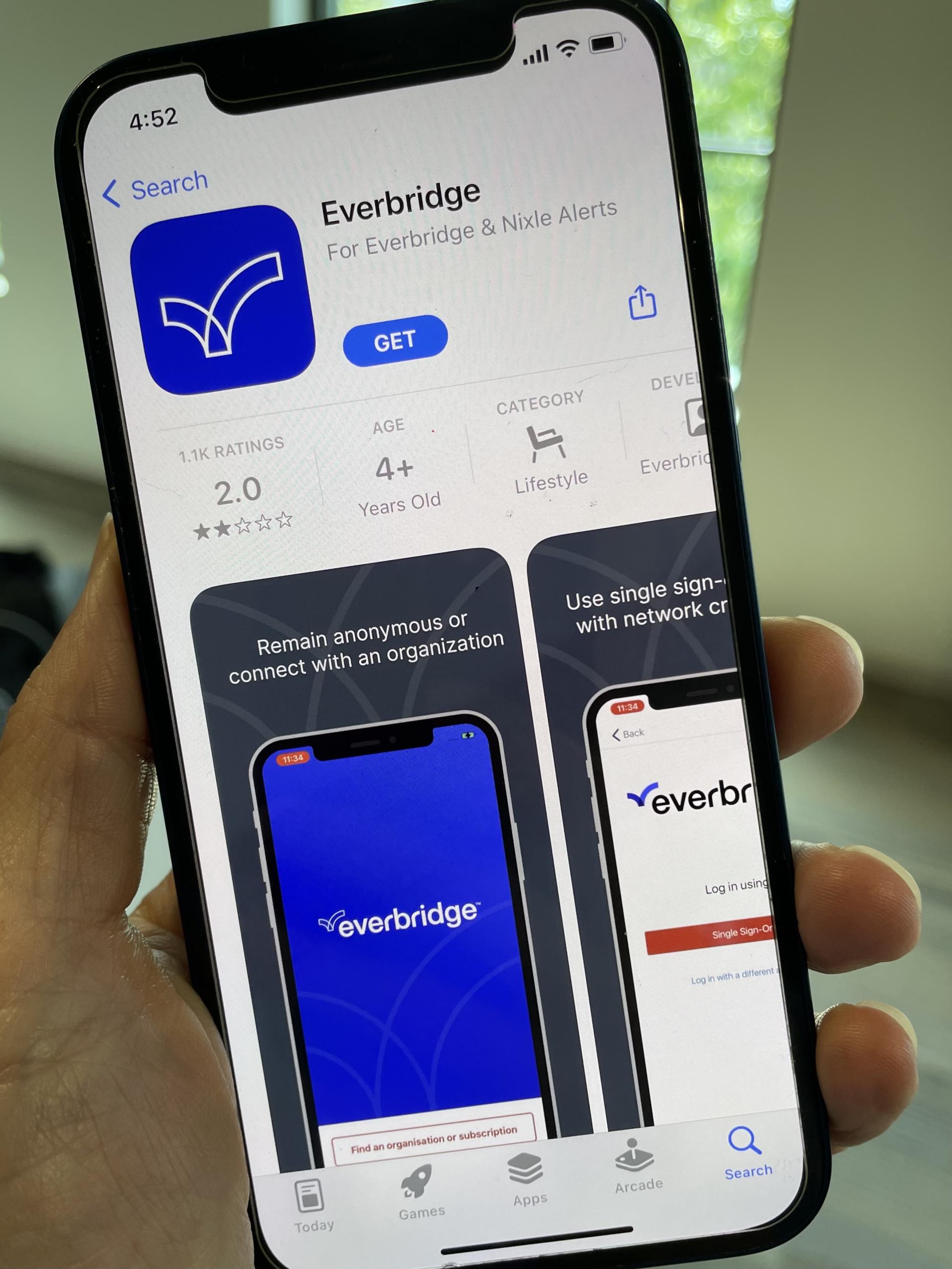 Everbridge on handheld phone